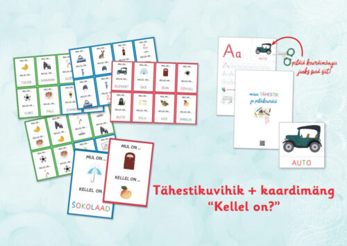 kaanedpakk “Kellel on? Mul on!” + boonus “Tähestikuvihik”